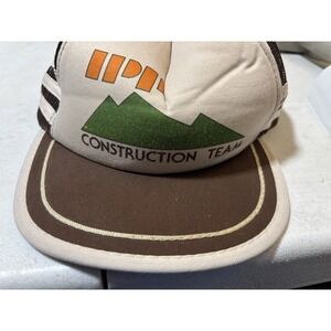 Vtg IPP Construction Team Mesh Snapback Hat‎  3 Stripe Construction 80s USA